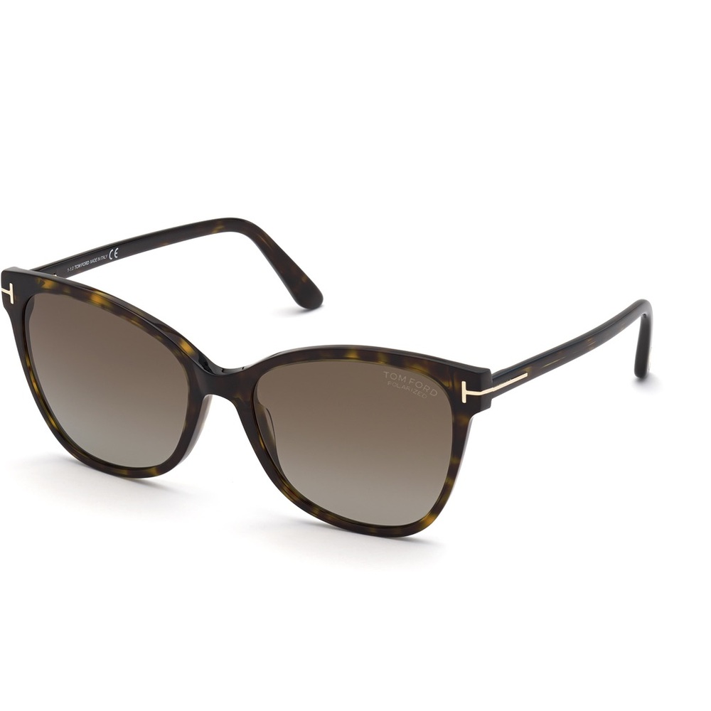 Tom Ford Ani FT0844 W 52H Cat Eye Polarized Sunglasses in Havana/ Grd. Brown NWT